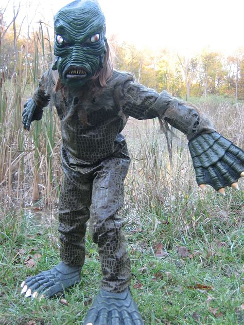 Swamp monster, kids halloween costume Tecumseh, MI. The best part of this pic? She's a girl ...