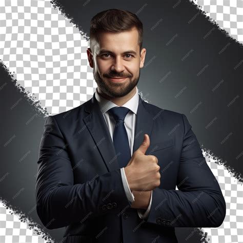 Premium PSD | Thumbs up businessman