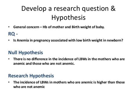 HYPOTHESIS EXAMPLES - alisen berde