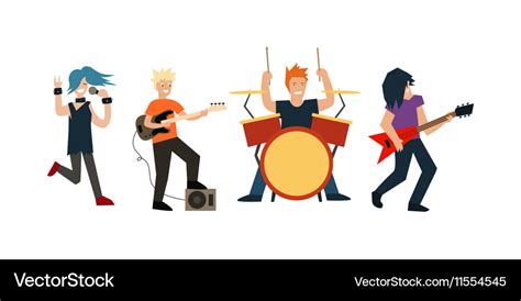 Cartoon rock band Royalty Free Vector Image - VectorStock