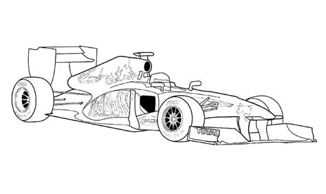 Coloriage Voiture Formule 1 Red Bull - télécharger et imprimer gratuit sur ColoriageEnfant.Com