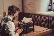 Man Typing On The Typewriter Free Stock Photo - Public Domain Pictures