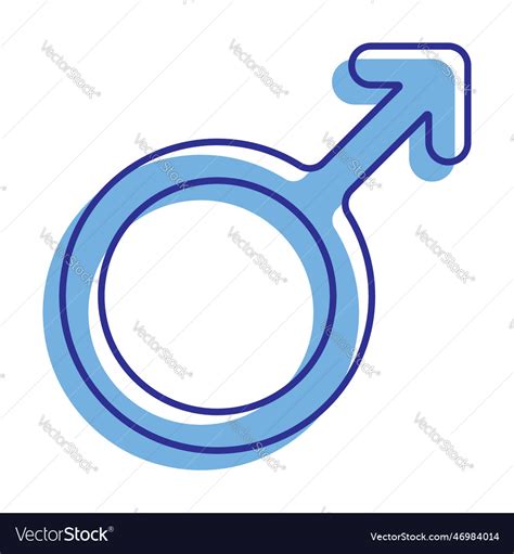 Linear blue icon male gender symbol gender sign Vector Image