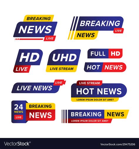 Set breaking news banner template designed Vector Image