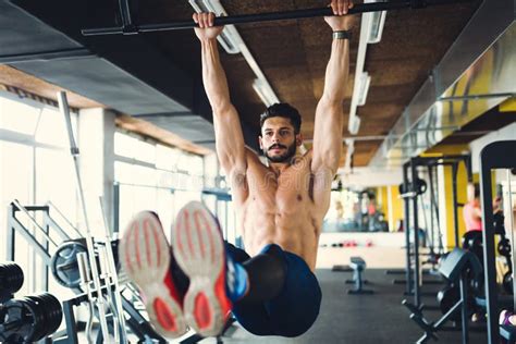 Man Working Out in Gym and Flexing Abs Stock Image - Image of athlete, closeup: 132643937