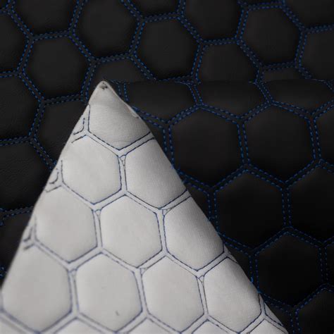 Hexagon Quilted 8mm Foam Backed Faux Leather Vehicle Upholstery Fabric | eBay