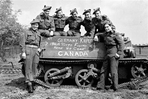 Canadian Soldiers pose at news of surrender Canadian Soldiers, Canadian Military, Military ...