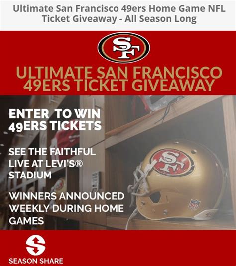 San Francisco 49ersm Ticket Giveaway – Win 49ers Tickets | Giveaway ...