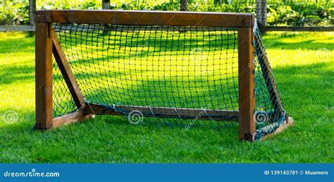 The Small Goal For The Soccer On The Green Field Stock Image - Image of ...