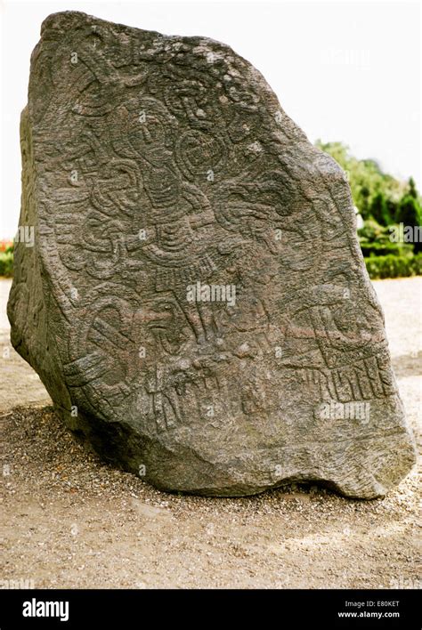 Jelling Rune Stone of King Harald Bluetooth, Jelling, Denmark 690821 ...