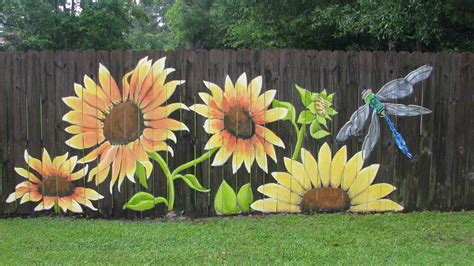 "Sunflowers" You can see more of my work Lori Gomez Art on fb. Fence Landscaping, Backyard ...