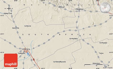 Shaded Relief Map of Lichtenburg