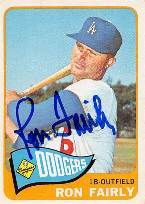 Ron Fairly autographed baseball card (Los Angeles Dodgers) 1965 Topps #196