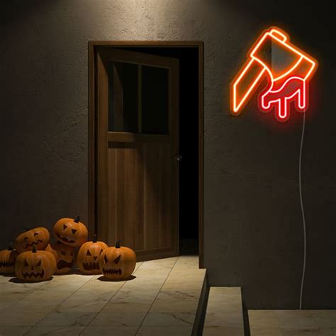 Bloody Axe Neon Sign to Decorate Halloween Parties & the Home