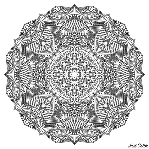 Outline Mandala Flower - Mandalas Adult Coloring Pages