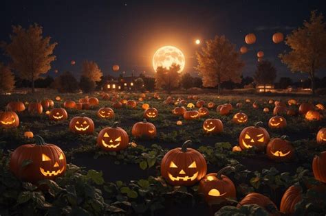 Premium AI Image | Halloween Pumpkin Patch