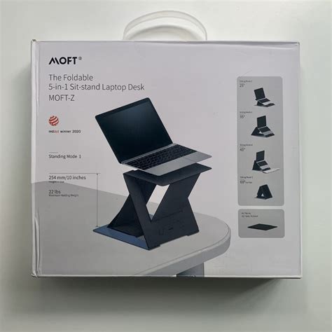 Moft MOFT-Z Foldable 5-in-1 Sit-Stand Laptop Desk, Grey, Computers ...