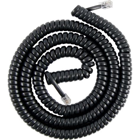 Telephone Coiled Handset Cord, 15 Ft., Black - Walmart.com