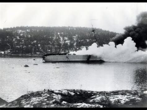 The sinking of the cruiser «Blücher» April 9th 1940 - YouTube