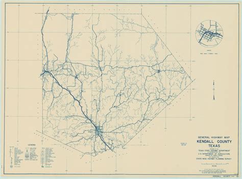 Kendall County Texas Historical Map 1936 – Texas Map Store