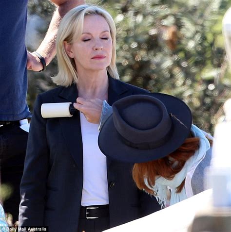 Rebecca Gibney strikes a sombre figure in black as lead detective Eve Winter on the set of crime ...