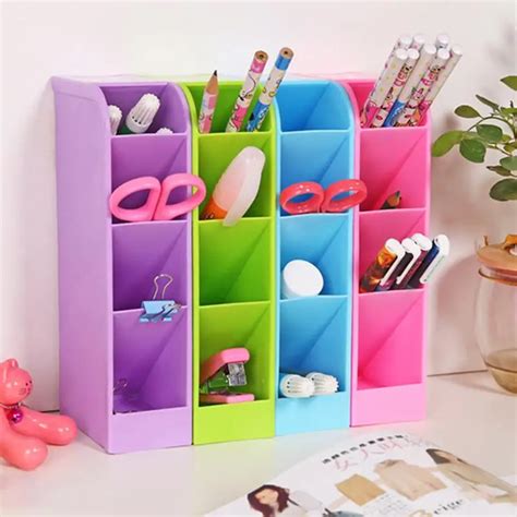 1pc 4 Cells Desktop Storage Box Desk Top Stationery Holder Sundries Organizer Kids Gifts Drawer ...