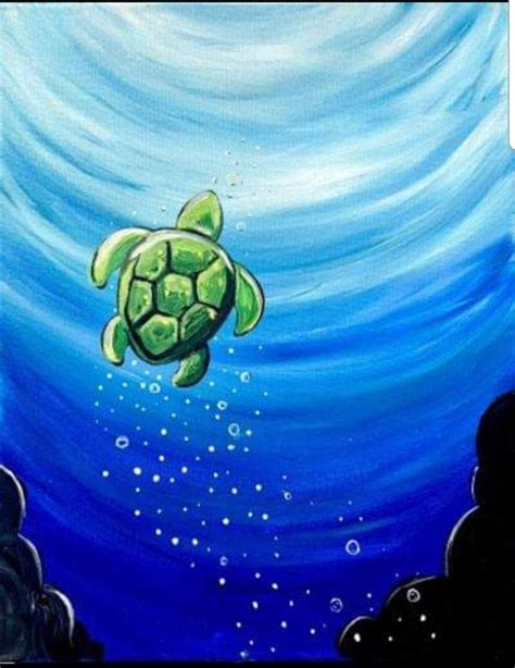 Sea turtle | Diy canvas art painting, Turtle painting, Simple canvas ...