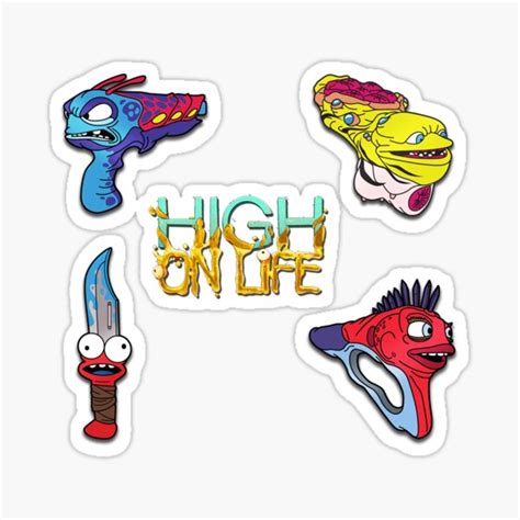 "High on life- Weapons" Sticker for Sale by Paul-Richarson | Redbubble