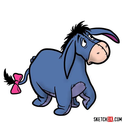 How to Draw Eeyore from Winnie the Pooh Easy Step-by-Step