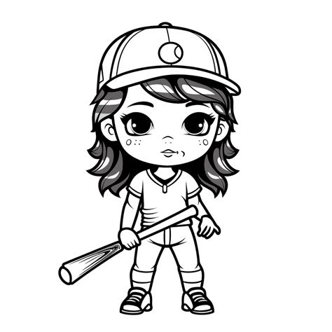 Softball Picture To Color - Coloring Page