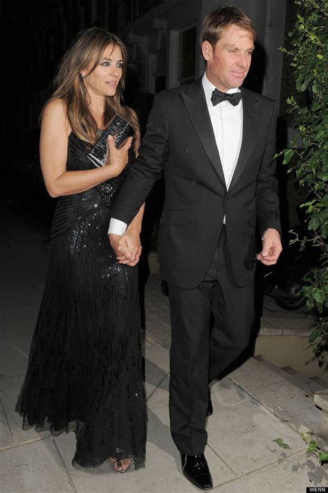 Liz Hurley And Shane Warne Get Their Glad Rags On For Black Tie Ball ...