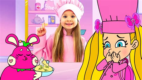 Diana y Roma en Caricatura Juegan con Slime y Helado - YouTube