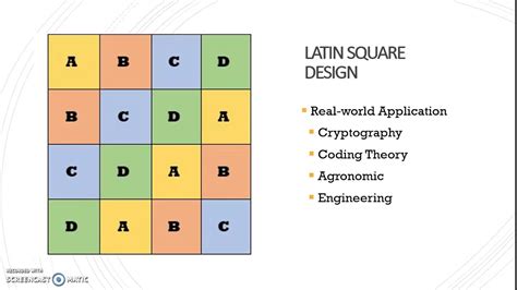 Latin Square Design - YouTube