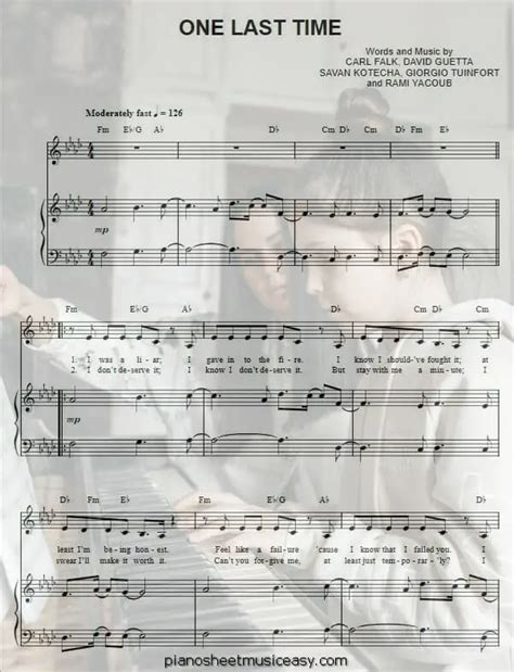 One last time piano sheet music - Ab Major