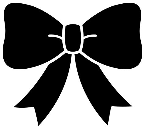 Cute Black Bow Silhouette - Free Clip Art