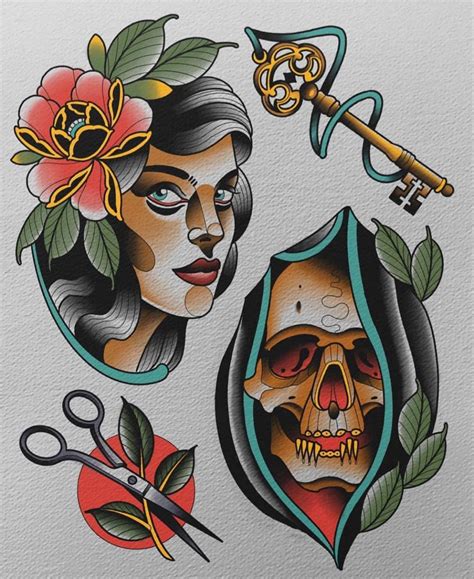 Traditional Tattoo Sketches, Traditional Tattoo Old School, Traditional Tattoo Design ...