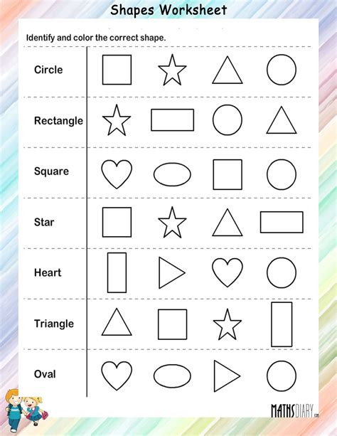 Shapes – Grade 1 Math Worksheets