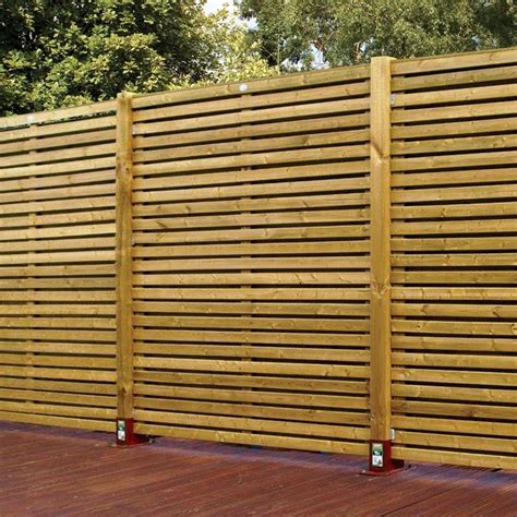 Image result for horizontal slatted fences Timber Fence Panels, Garden ...