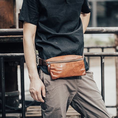 Leather Mens Fanny Pack Waist Bag Hip Pack Belt Bag Bumbag for Men ...