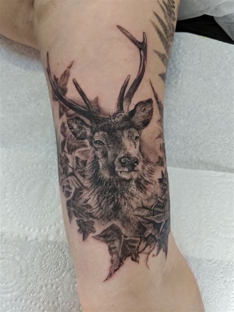 Stag done by Claire Hamill at Semper Tattoo in Edinburgh, Scotland : r ...