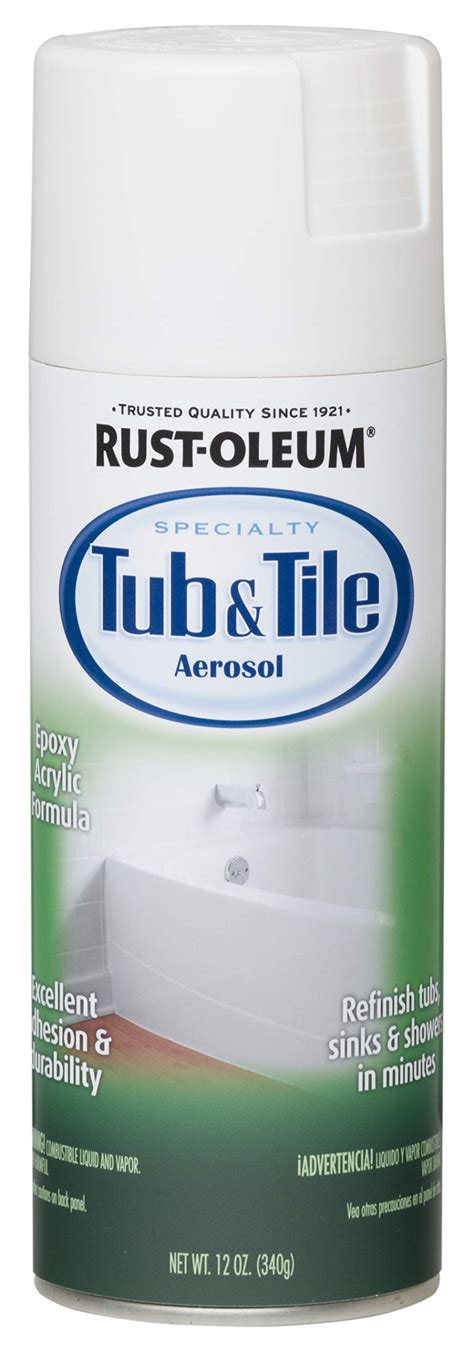 Rust-Oleum 280882 Specialty Tub and Tile Spray Paint, 12-Ounce, White ...