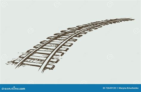 Railway. Vector drawing stock vector. Illustration of handwritten - 72649139