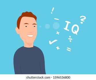 Man Thinking Iq Test Cartoon Design Stock Illustration 1596536800 | Shutterstock