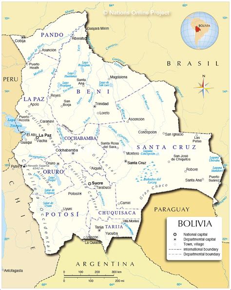 Administrative Map of Bolivia - Nations Online Project