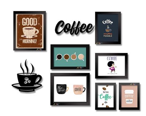 Art Street I LOVE Coffee Framed Poster Set for Coffee Decor Wall Art Posters for any Kitchen ...