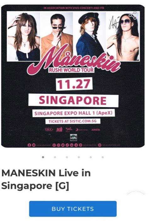 Maneskin concert tickets, Tickets & Vouchers, Event Tickets on Carousell