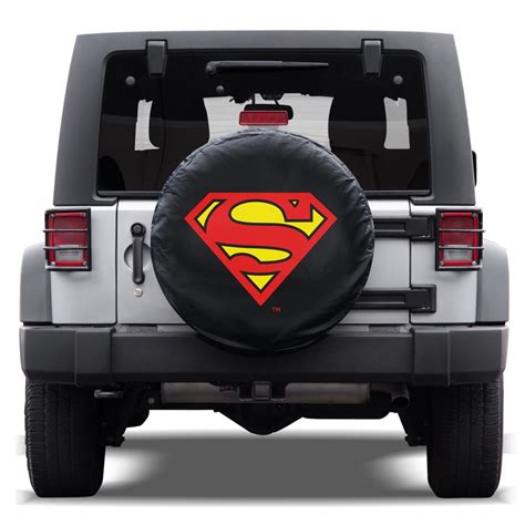 Superman Spare Tire Cover for Jeep Wrangler (1987-2019 JK, JL, CJ, YJ,& TJ) w/Elastic Band - All ...