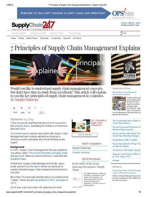 7 Principles of Supply Chain Management | PDF | Supply Chain | Enterprise Resource Planning