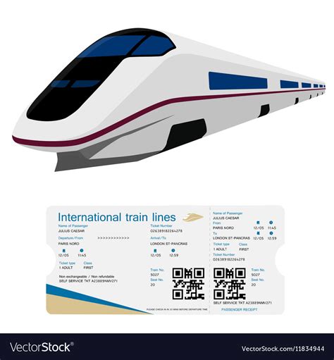 Train ticket Royalty Free Vector Image - VectorStock