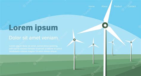 Premium Vector | Wind power plant wind turbines renewable energy vector ...